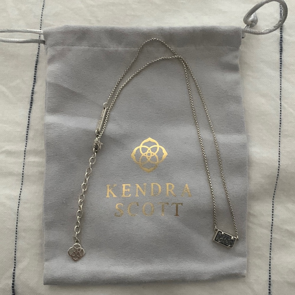 Kendra Scott necklace silver and gold drusy